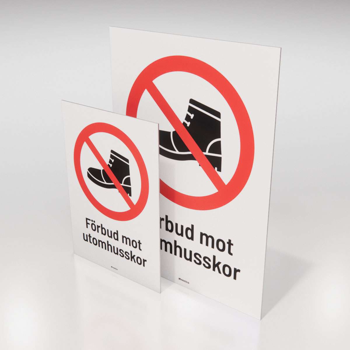 Förbudsskylt - Förbud mot utomhusskor - Nosico