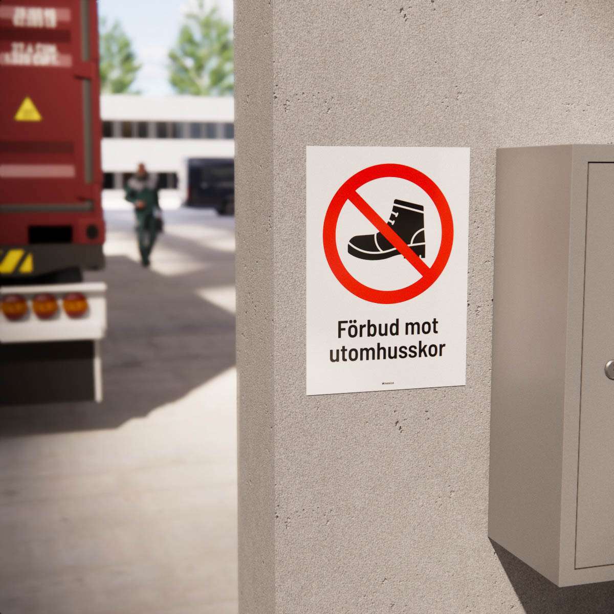 Förbudsskylt - Förbud mot utomhusskor - Nosico