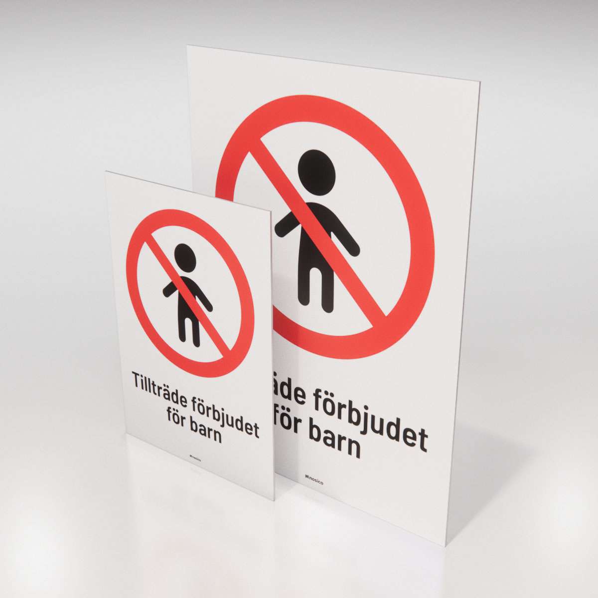 Förbudsskylt - Tillträde förbjudet för barn - Nosico