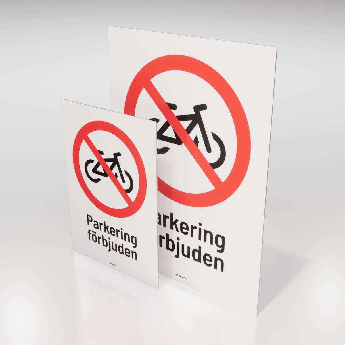 Parkeringsskylt - Parkering förbjuden för cykel - Nosico
