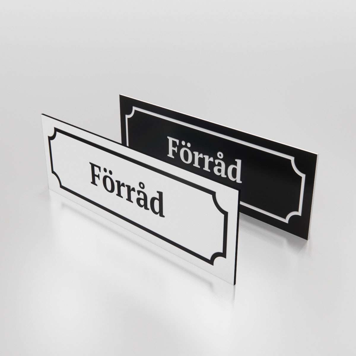Märkskylt  - Förråd - Nosico