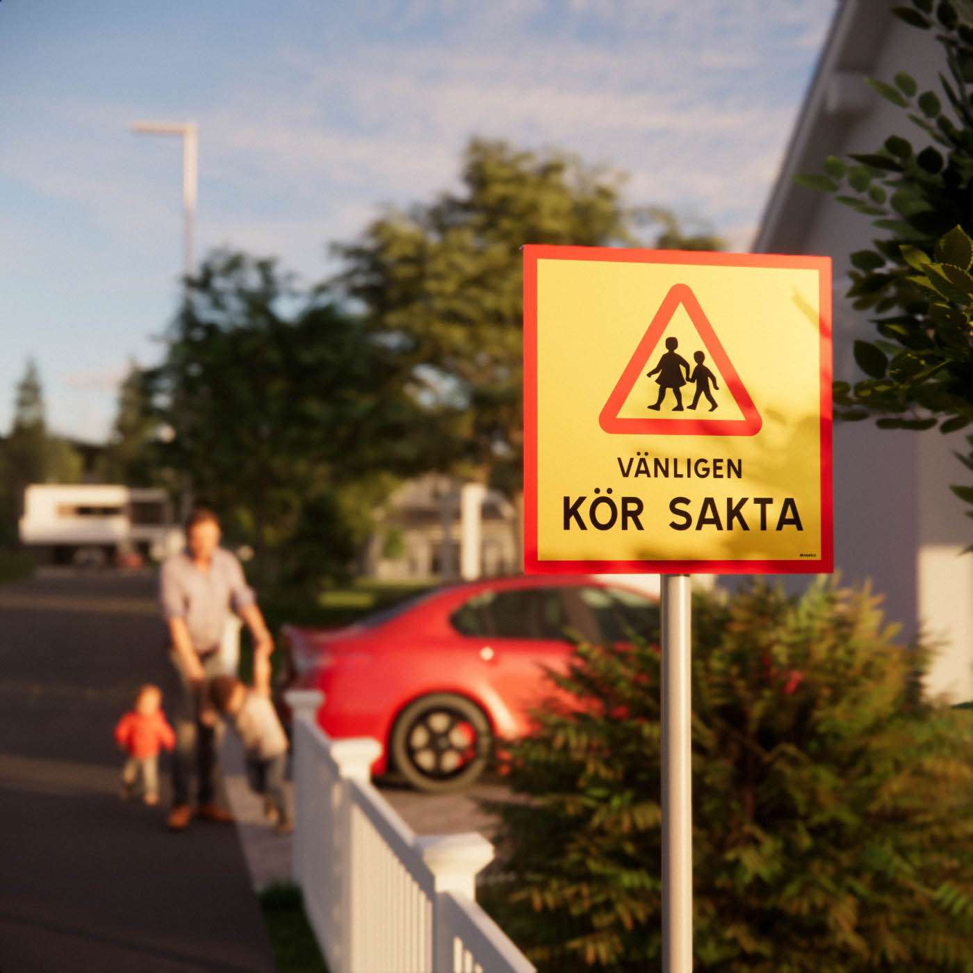 Vägskylt - Vänligen kör sakta - Nosico