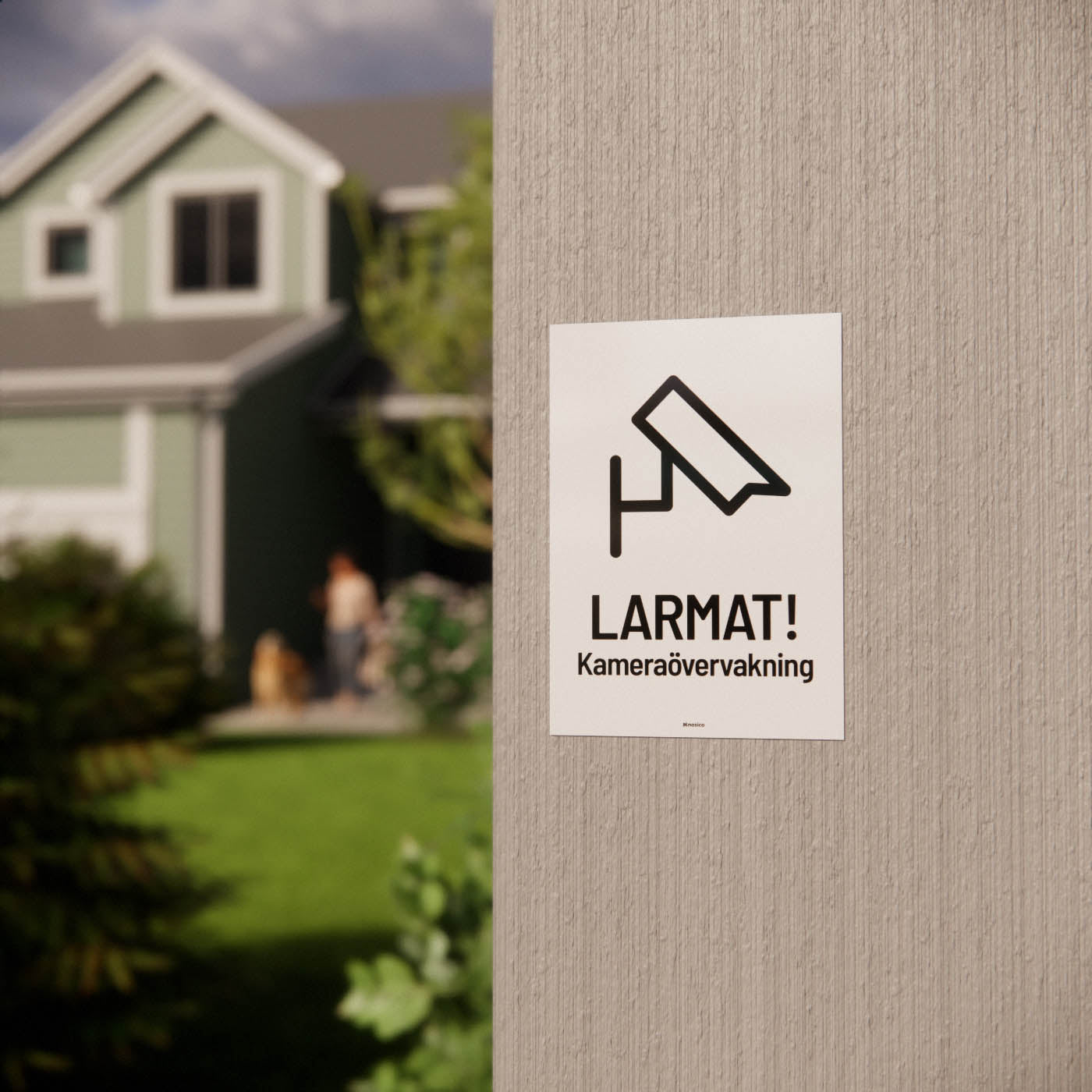 Skylt - LARMAT! Kameraövervakning - Nosico